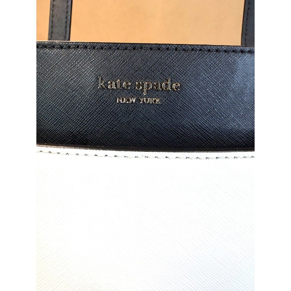 Kate Spade Cameron Large Colorblock Laptop Tote – Black/White/Beige - Picture 6 of 16